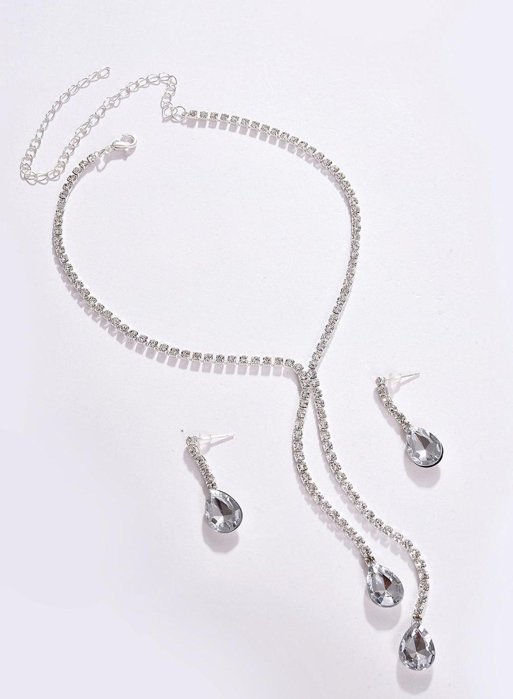 SOHI White Stones Elegance Jewelry Set for Women - Image 1