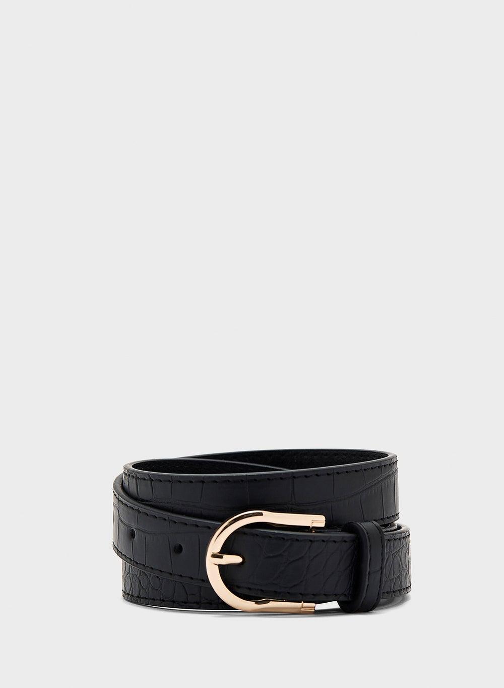 Elegant Ginger Croc Print Women's Belt - Image 1