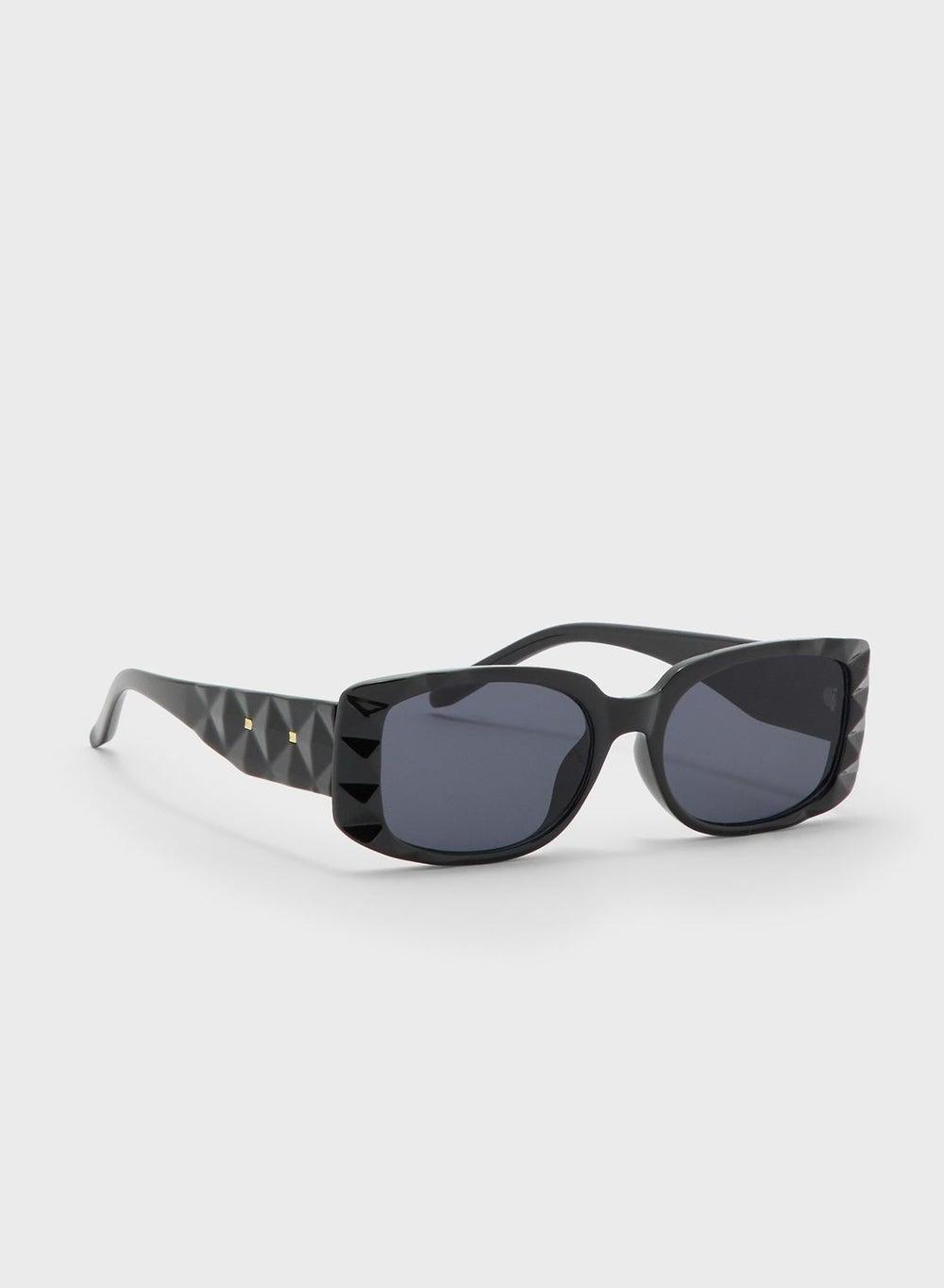 ELLA Textured Arm Rectangular Sunglasses for Women - Image 1
