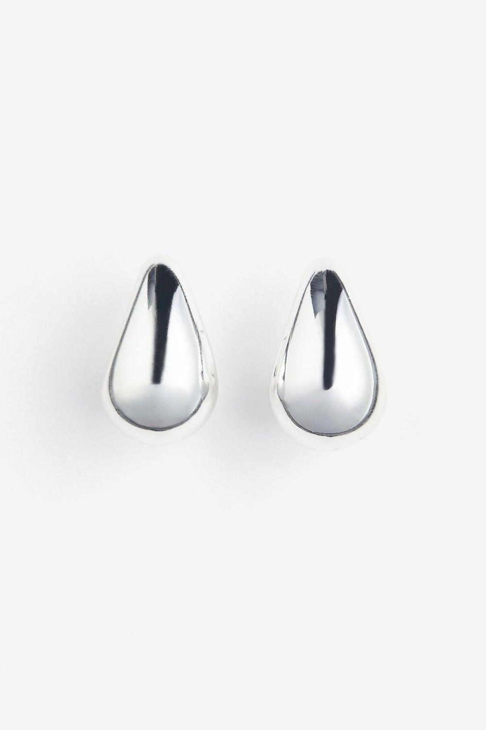 H&M Elegant Chunky Dome Earrings - Metallic Finish - Image 1