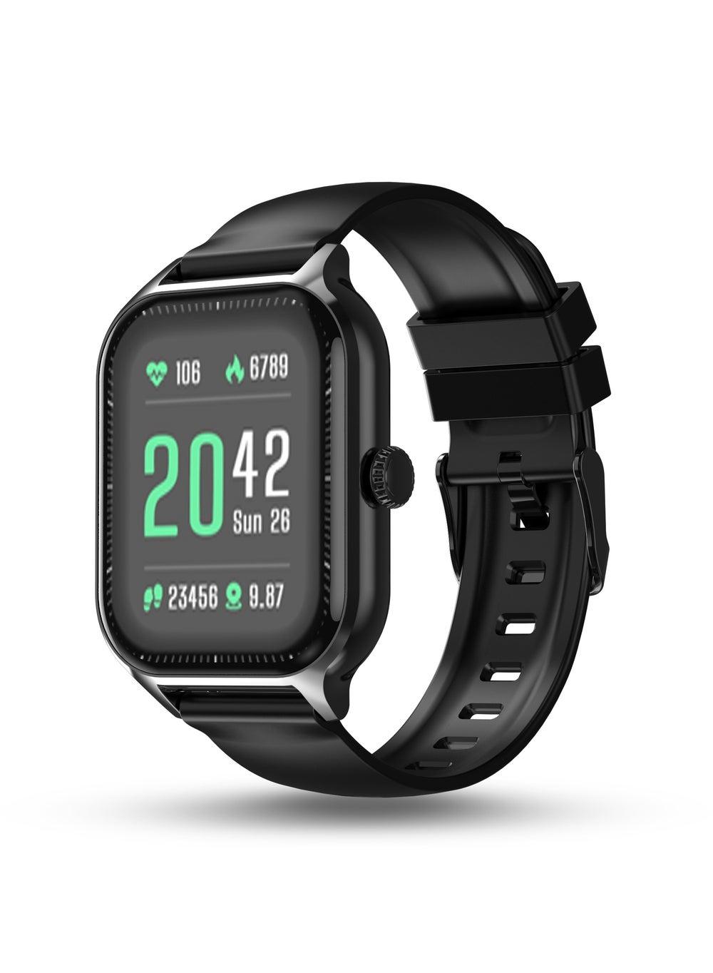 Pebble Jet Black Elevate Infinite Display 1.99" Smartwatch - Image 1