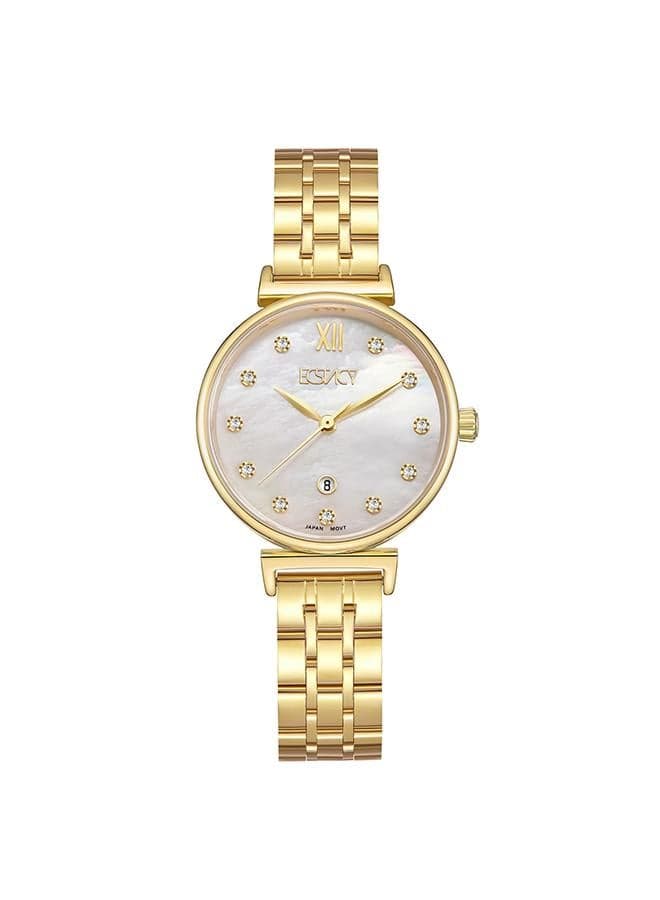 ECSTACY E23506-GBGM Elegant Gold Stainless Steel Women's Watch - Image 1
