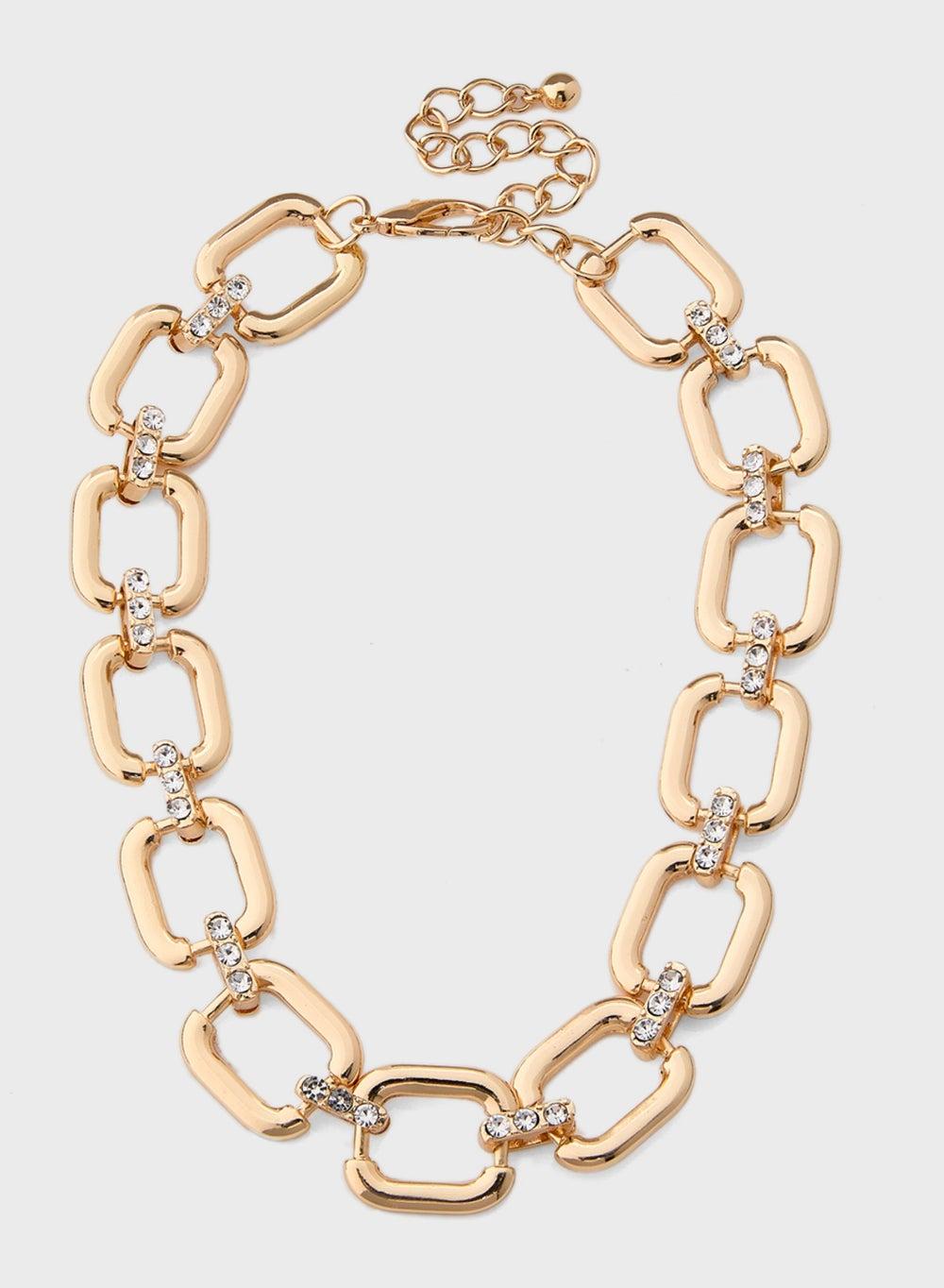 Ella Limited Edition Diamante Chunky Chain Necklace - Image 1