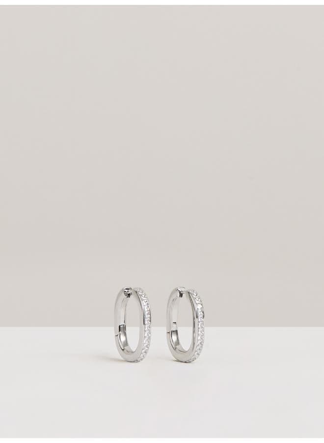REISS Mia Crystal Hoop Earrings - Sparkling Elegance - Image 1