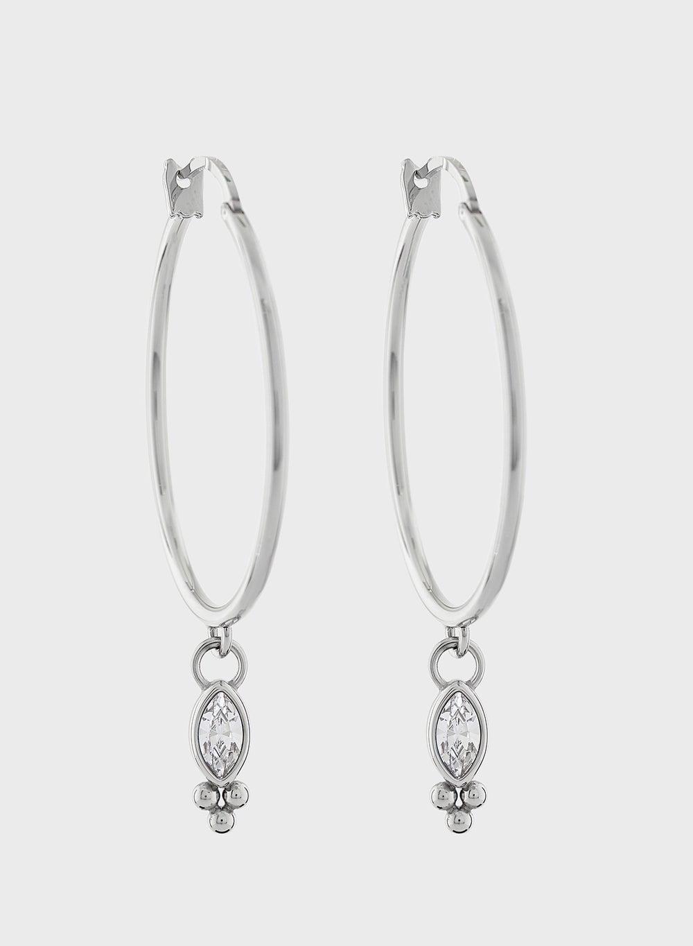 OLIVIA BURTON DAINTY Crystal Charm Hoops for Women - Image 1