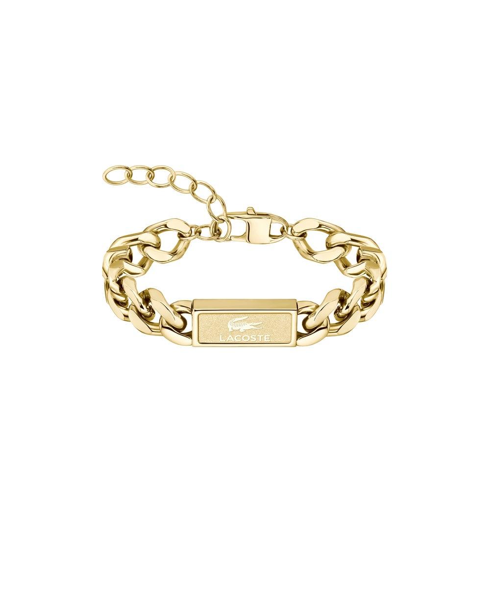 LACOSTE Backhand Gold-Finished Steel Bracelet for Women - Image 1