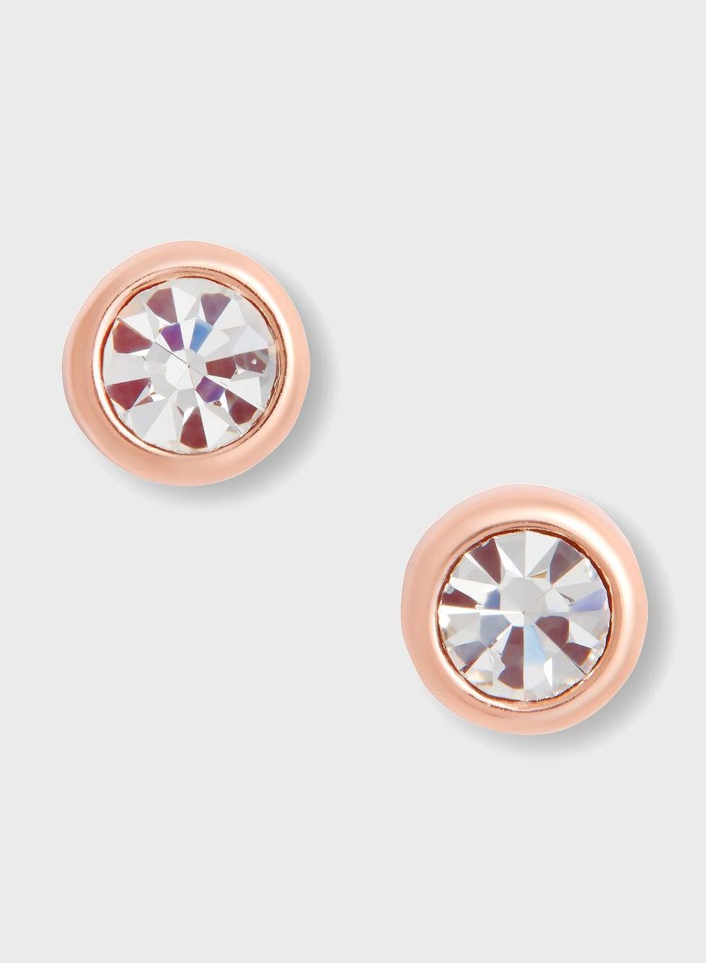 OLIVIA BURTON Rosegold Elegance Round Stud Earrings - Image 1