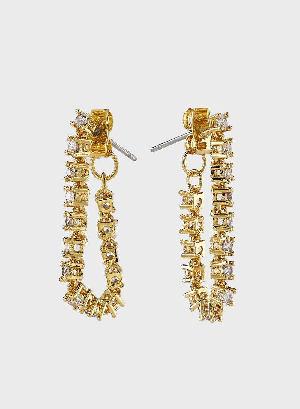 LUV AJ Ballier Chain Stud Earrings - Elegant Women’s Accessory - Image 1