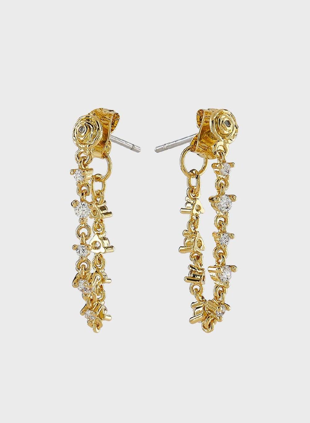 LUV AJ Rosette Ballier Drop Earrings - Elegance Redefined - Image 1