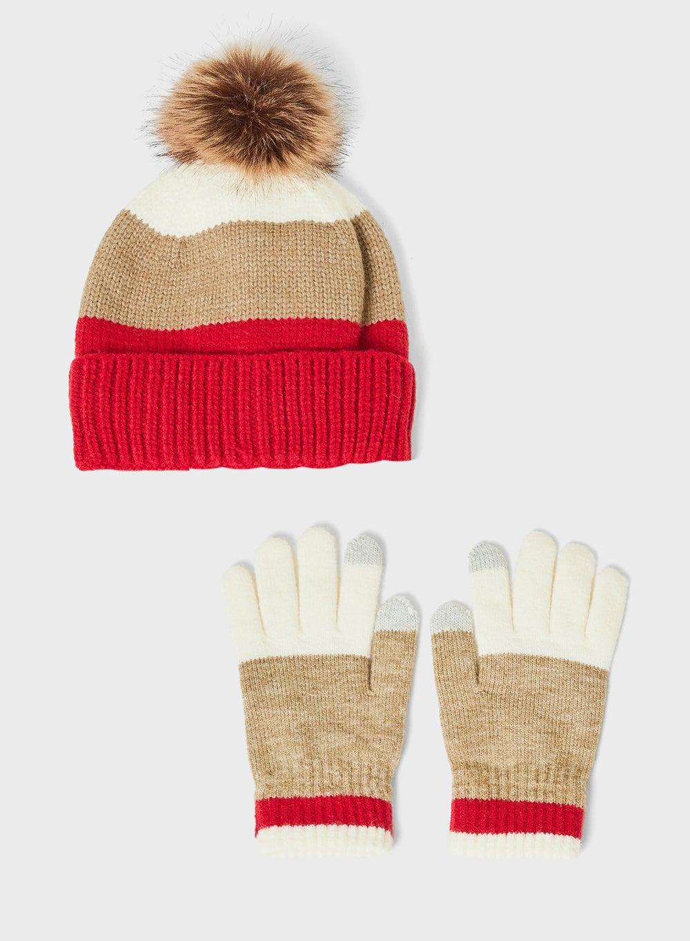 ELLA Winter Elegance 3-Pack: Pompom Beanie, Scarf & Gloves - Image 1