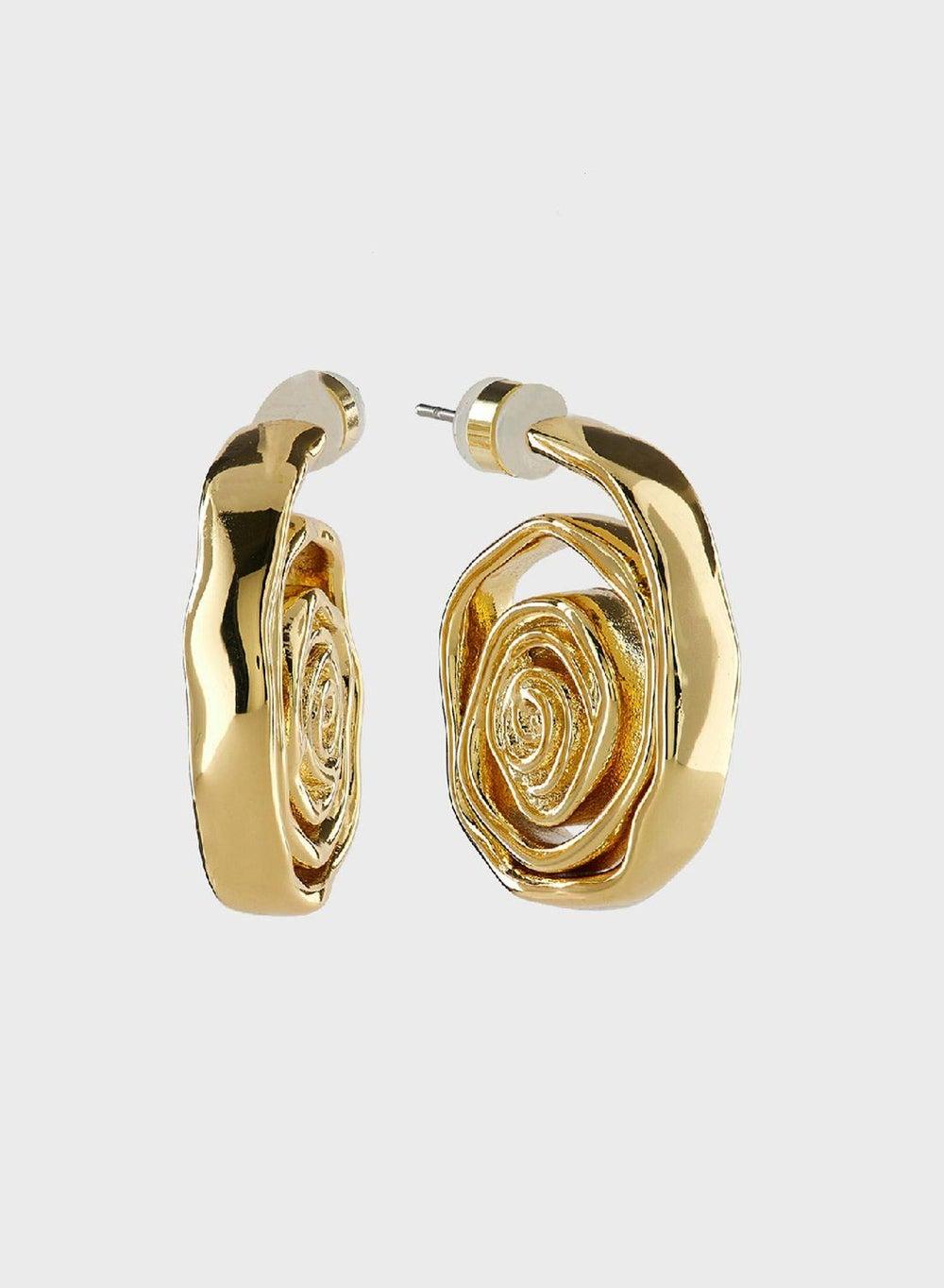 LUV AJ Rosette Coil Cuff Sparkling Earrings for Women - Image 1