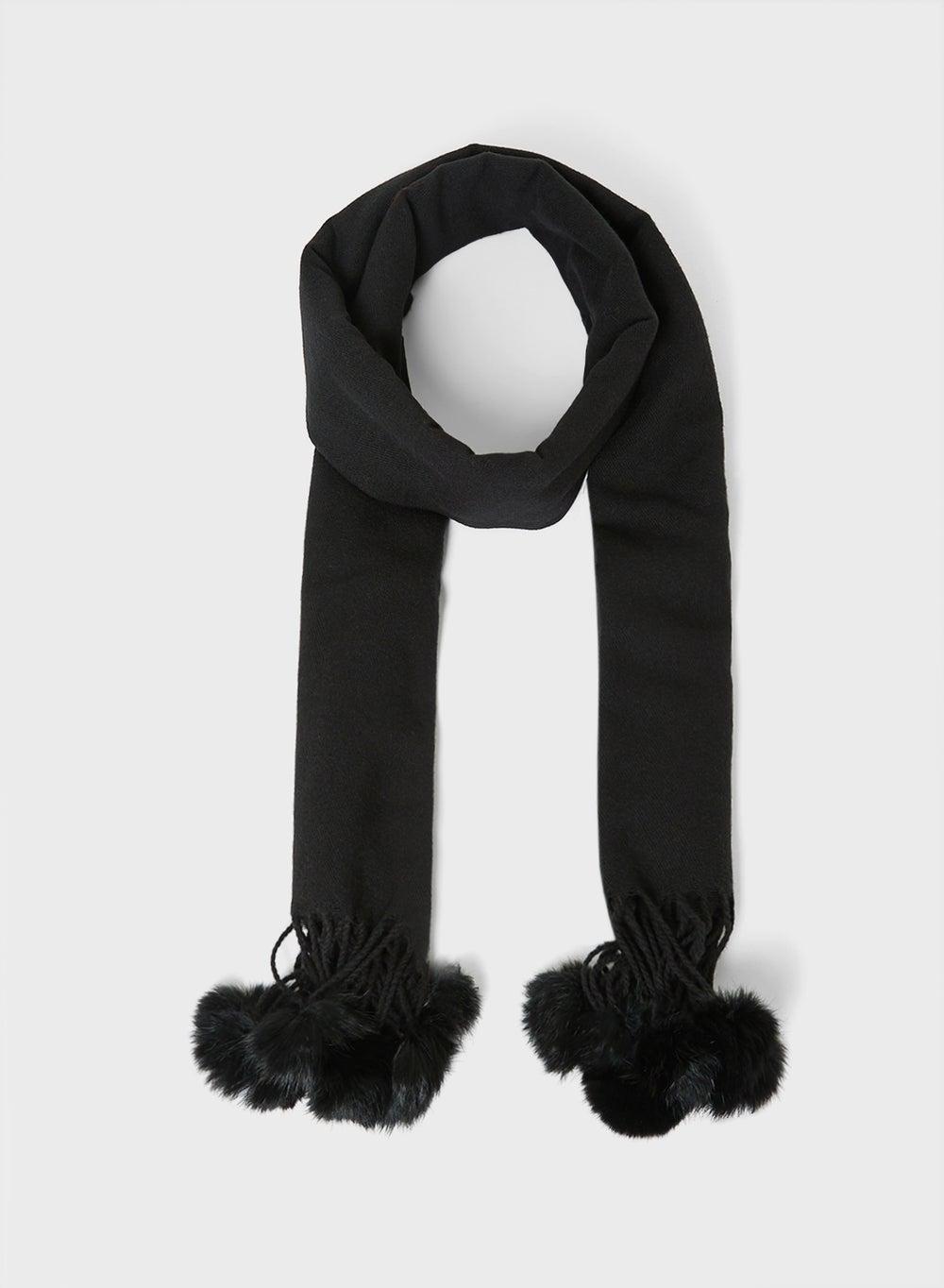 ELLA Pompom Detail Luxe Winter Scarf for Women - Image 1