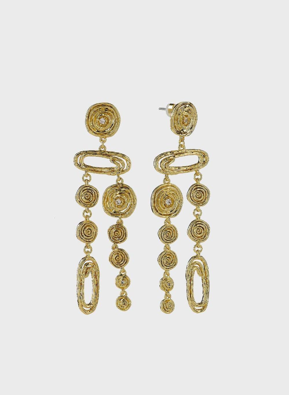 LUV AJ Molten Disc Drop Earrings - Elegant Shimmer - Image 1