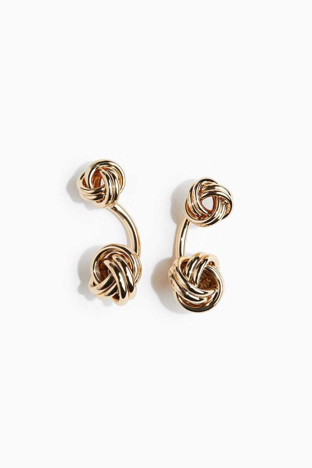 H&M Women's Dual Knot-Detail Earrings: Style & Comfort - Image 1