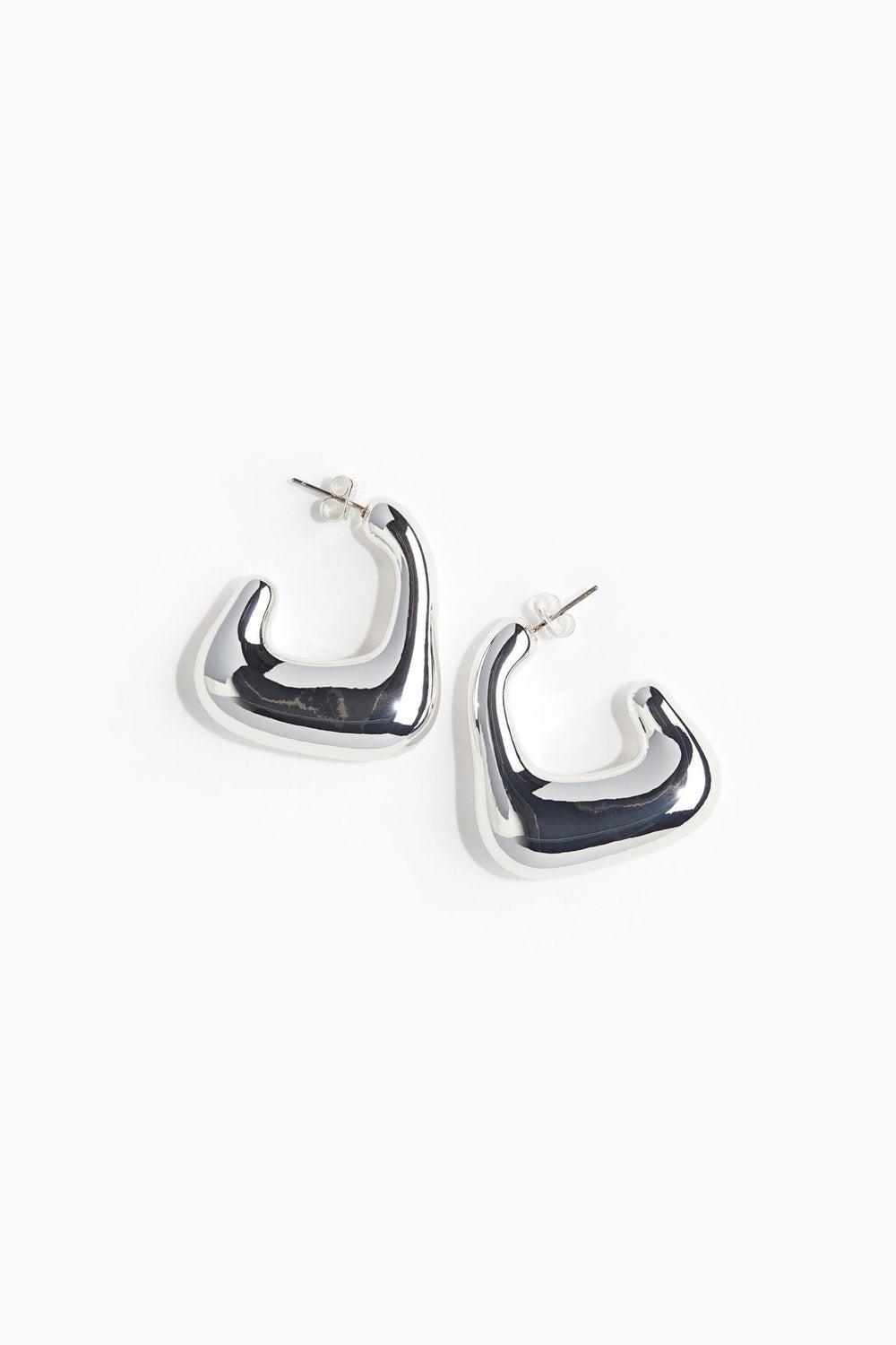 H&M Elegant Gold-Tone Chunky Hoop Earrings - Image 1