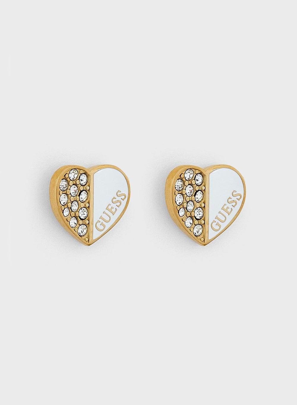 GUESS Heart Stud Earrings: Gold-Tone Elegance - Image 1