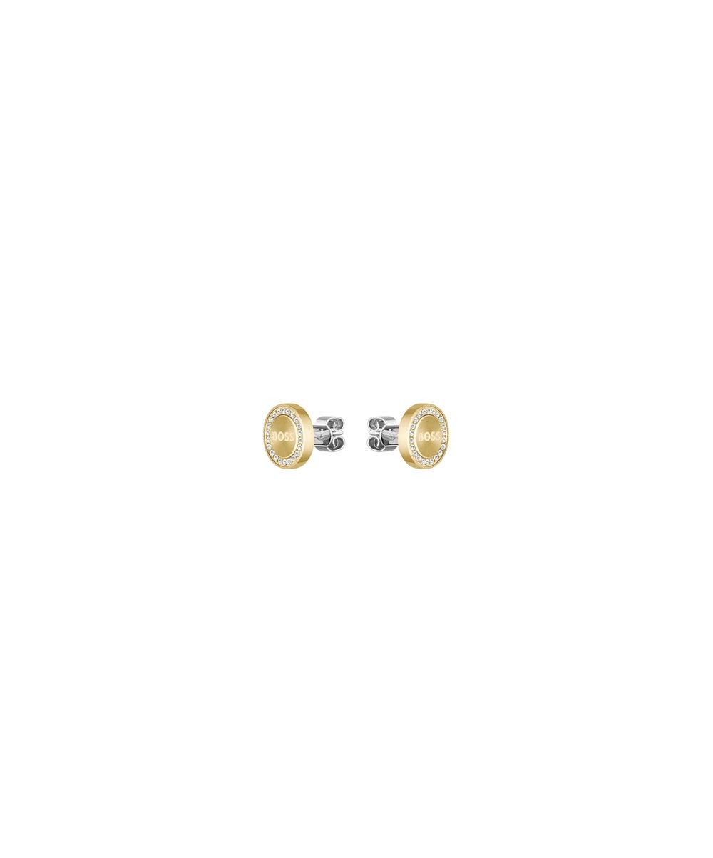 BOSS Iona Gold & Crystal Stud Earrings for Women - Image 1