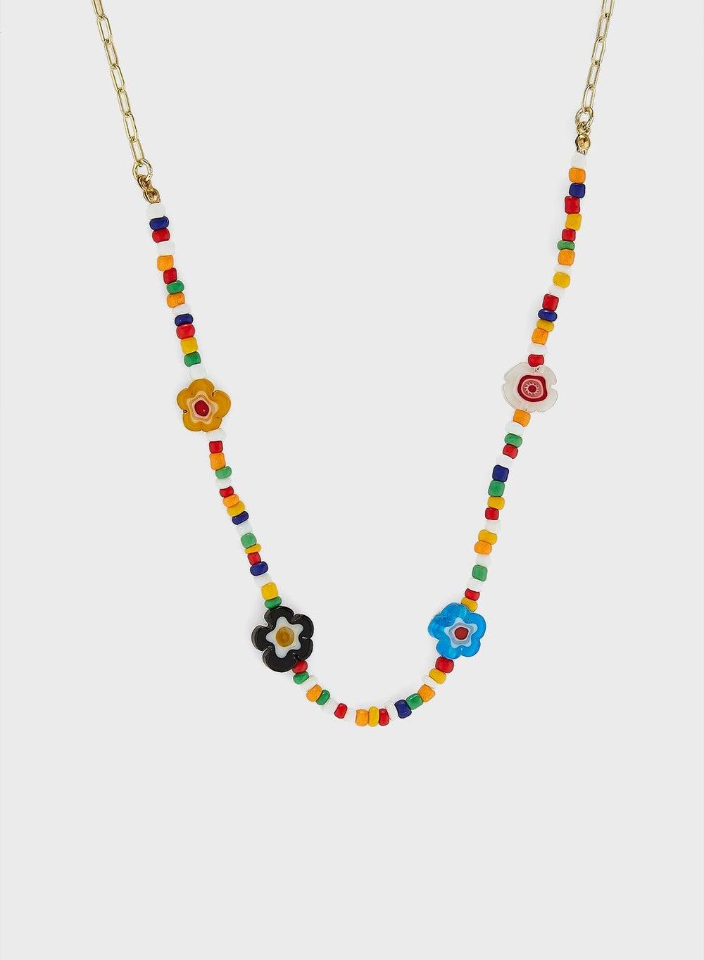 Rubi Beaded Elegance Necklace - Luxurious Gold-Tone - Image 1