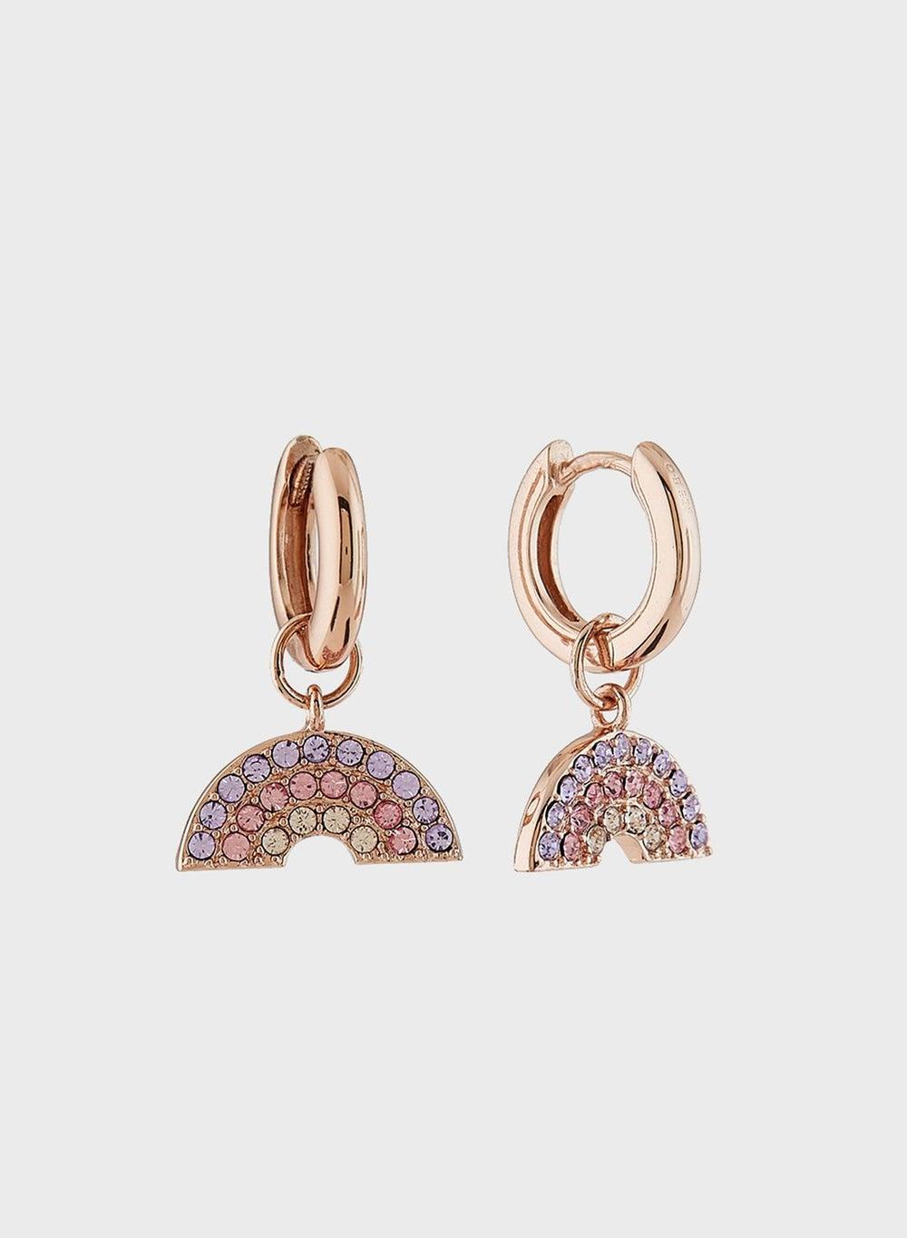 OLIVIA BURTON Chic Sterling Silver Hoops & Brass Charms Earrings - Image 1