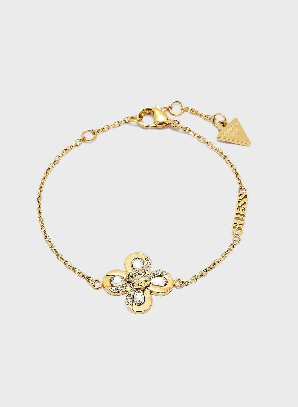 GUESS 4G Floral Elegance Bracelet - Chic Gold-Tone Accessory - Image 1