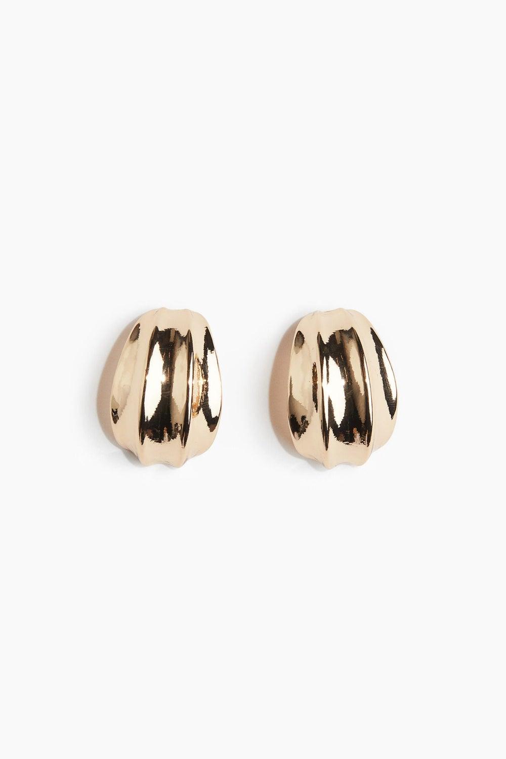 H&M Fluted Earrings - Modern Sophistication in Recycled Zinc - Image 1