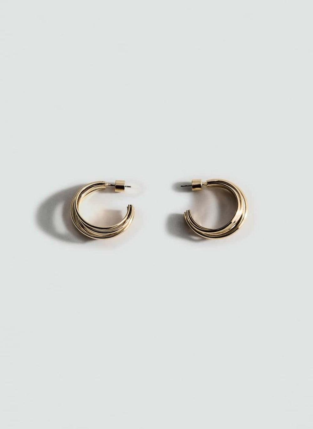 MANGO Jane Chic Crossover Hoop Earrings - Image 1
