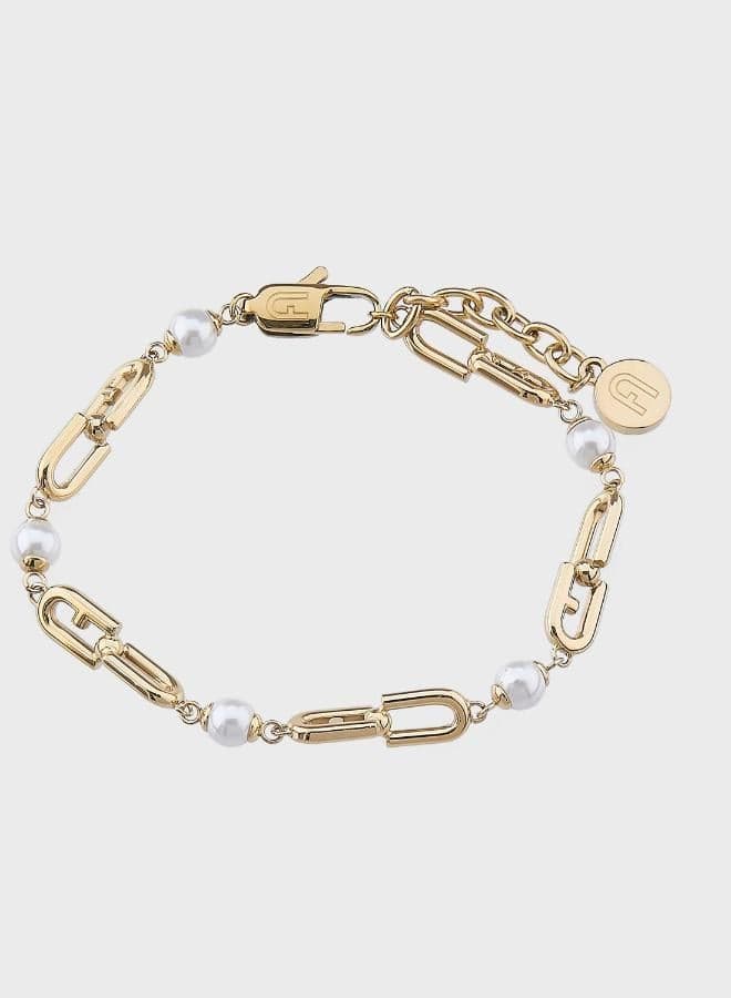 Furla Lady Br Pearl & Gold-Tone Chain Logo Necklace F24 - Image 1