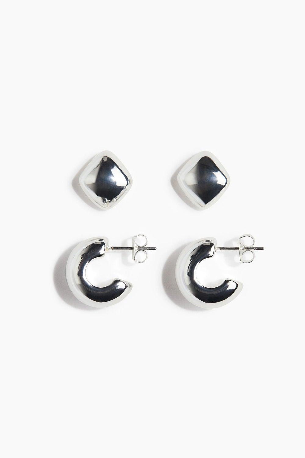 H&M Elegance Unveiled: 2 Pairs Chic Earrings Set - Image 1