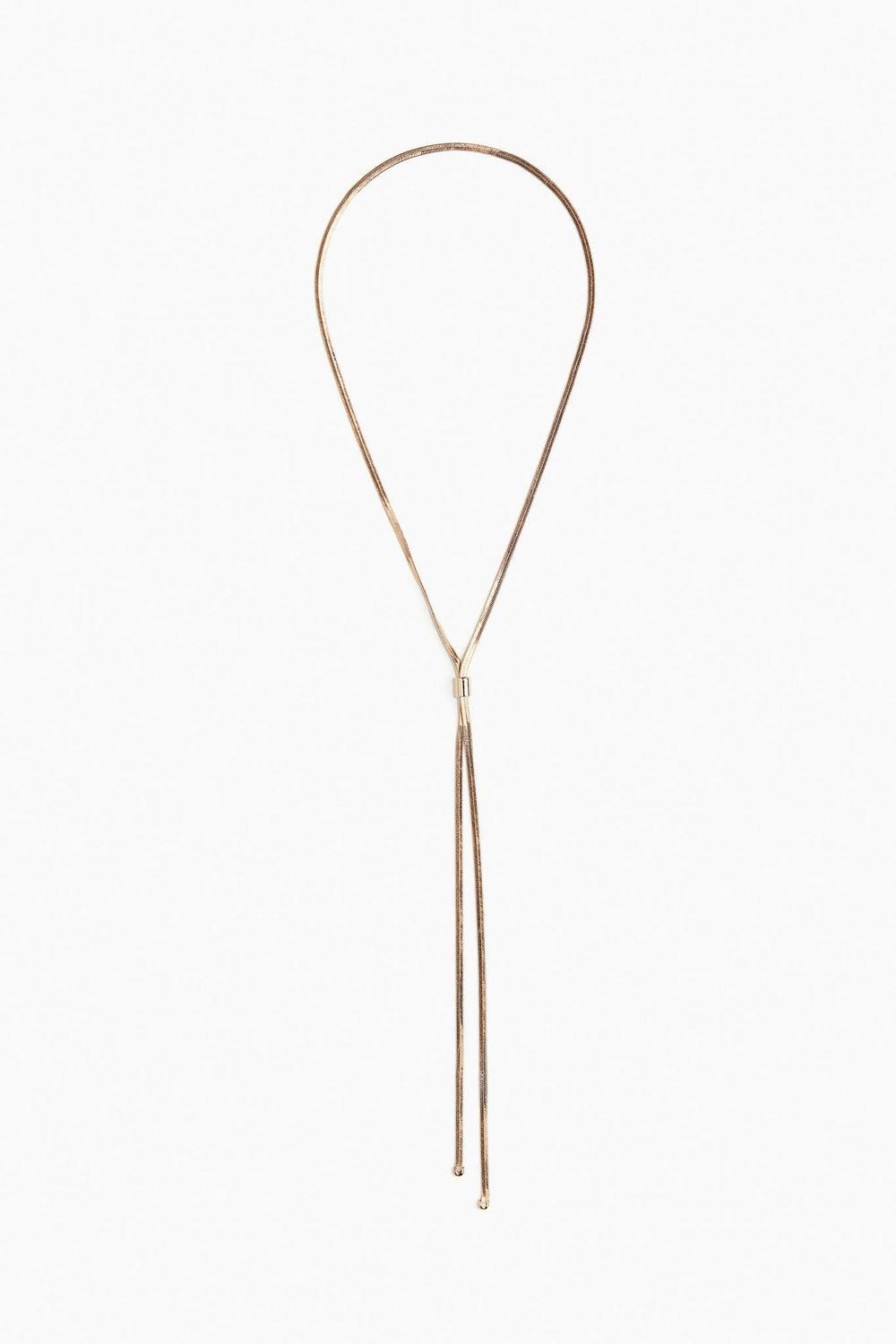 H&M Gold-Tone Lariat Necklace – Elegant Accessory - Image 1