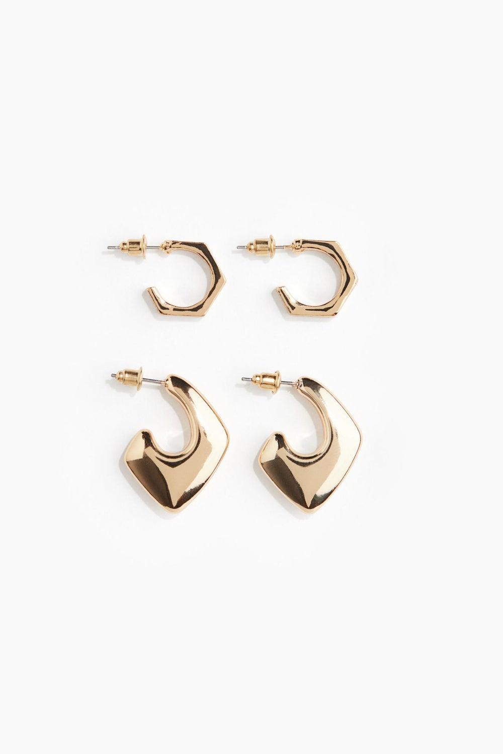 H&M Elegant Hoop Earrings Duo - Sparkling & Classic - Image 1