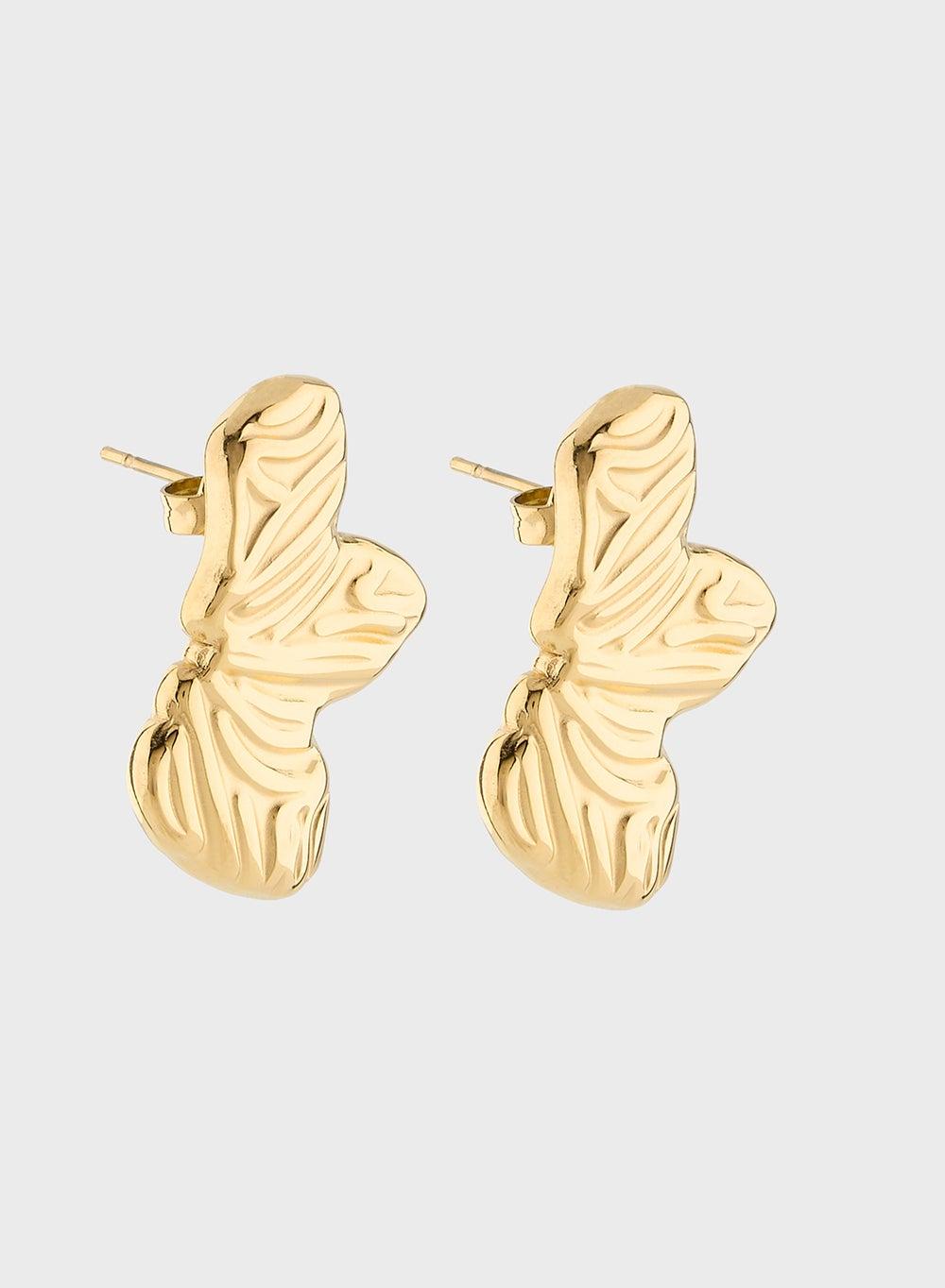 Staurtz Half Flower Earrings in Elegant Gold - Image 1