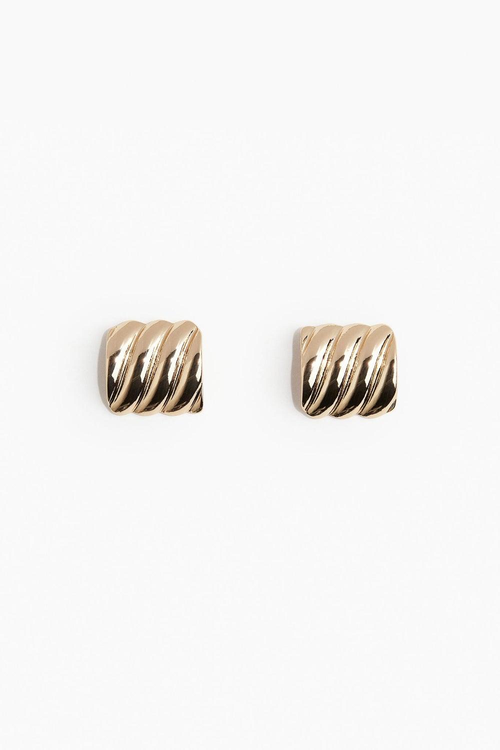 H&M Chic Fluted Texture Stud Earrings for Women - Image 1
