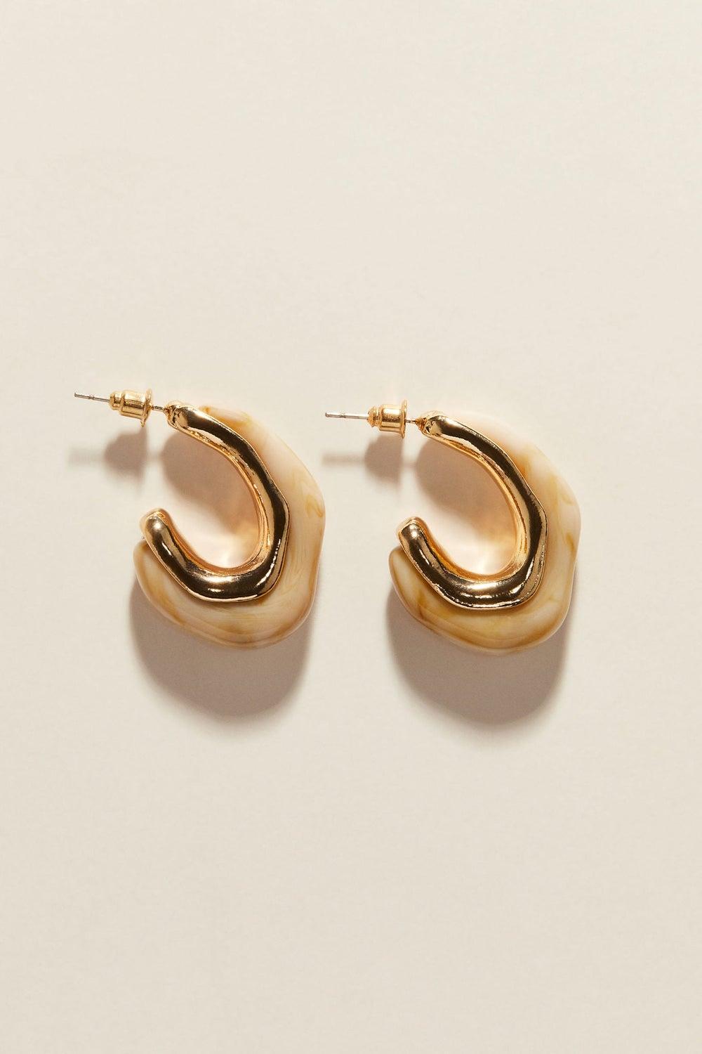 H&M Elegant Marbled Hoop Earrings for Sophisticated Style - Image 1