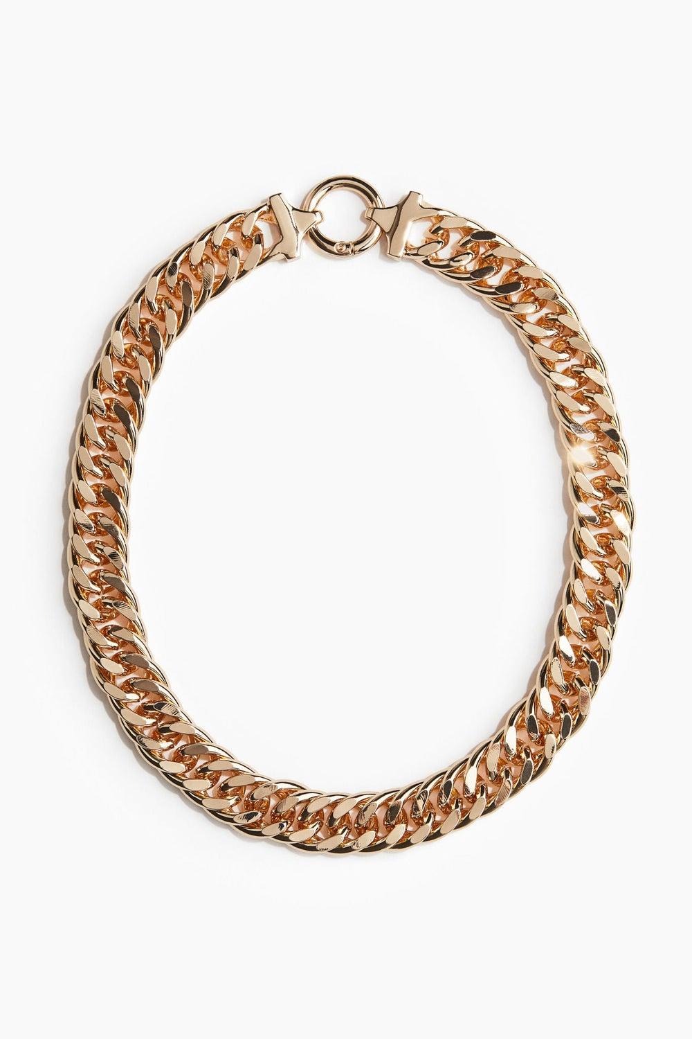 H&M Golden Elegance Chunky Chain Necklace for Women - Image 1
