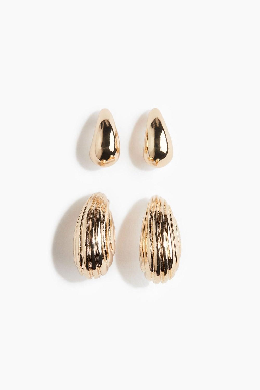 H&M Elegant Duo: 2 Pairs of Shiny Dome Earrings - Image 1