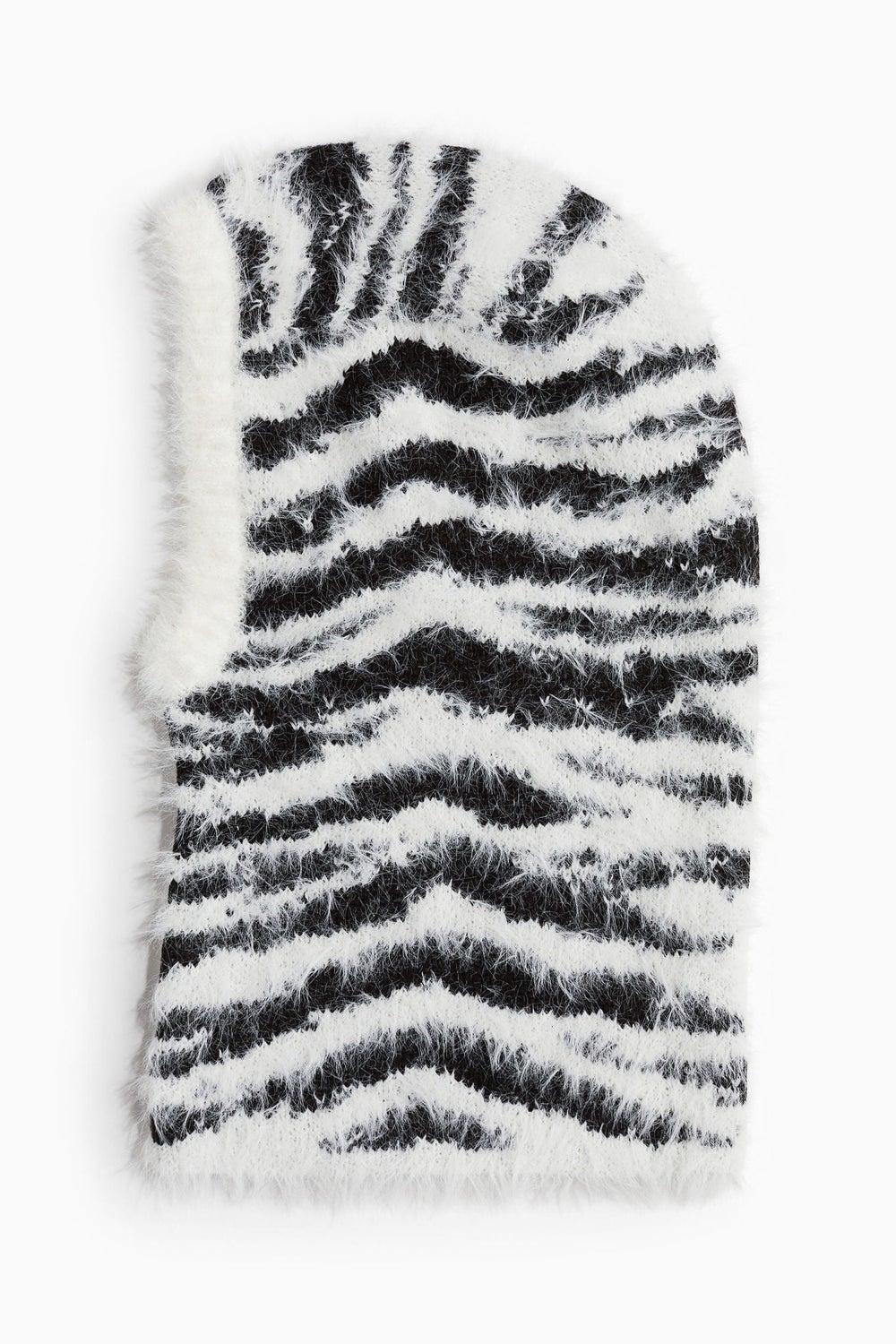 H&M Fluffy-Knit Striped Balaclava - Winter Elegance - Image 1