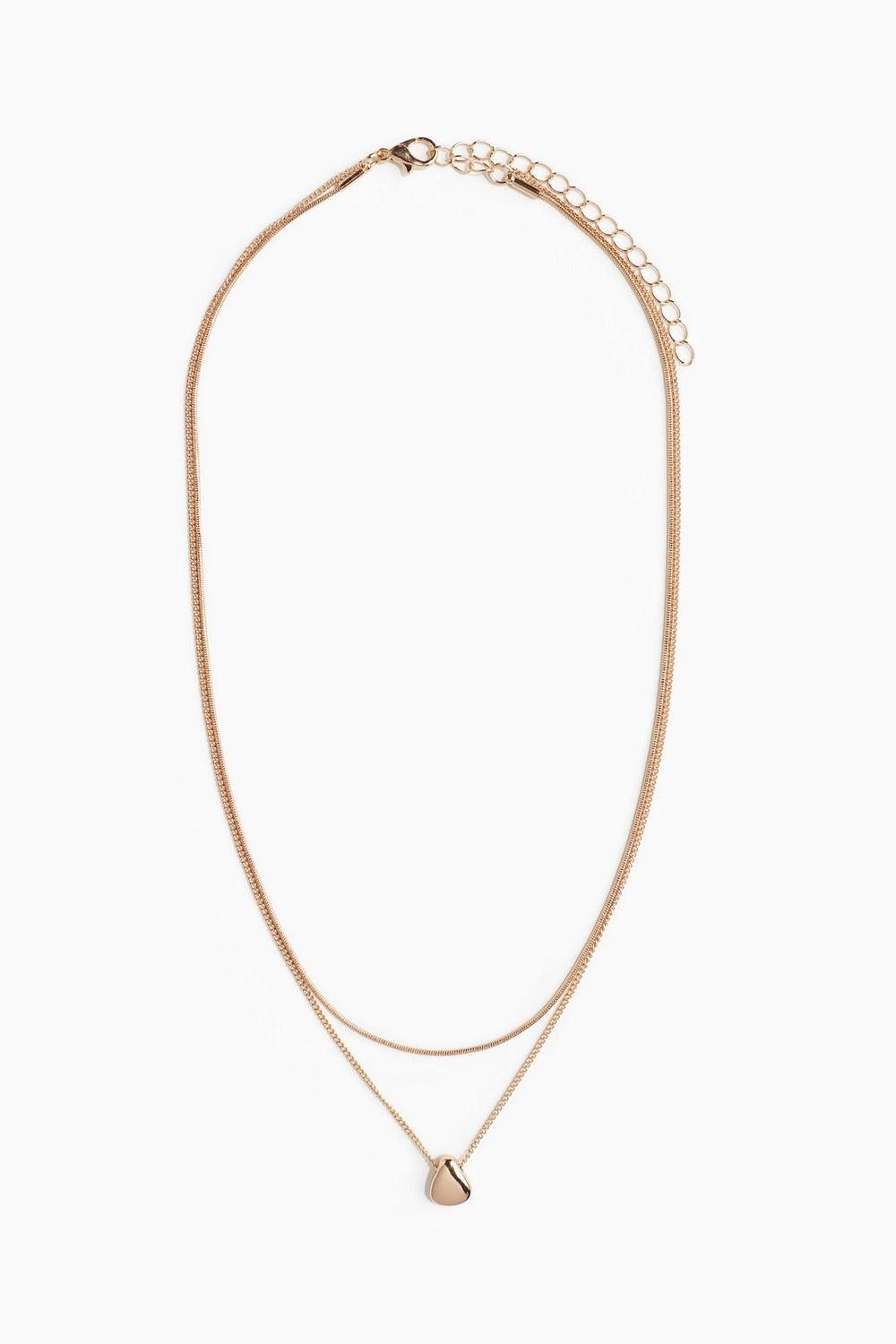 H&M Dual-Strand Shimmer Pendant Necklace - Image 1