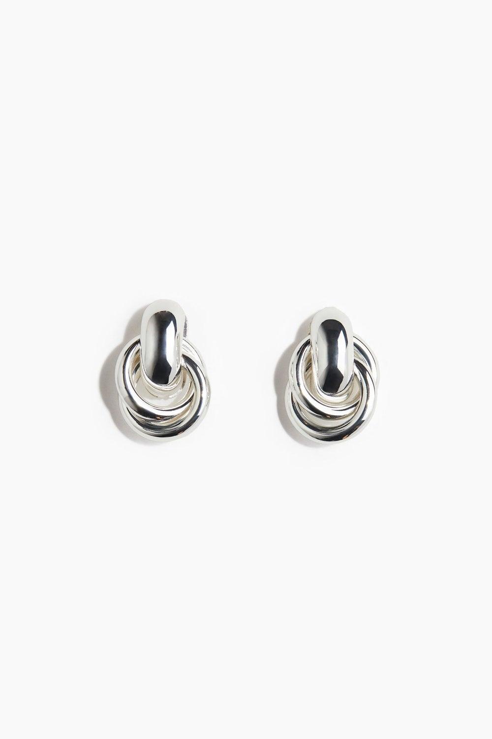 H&M Intertwined Rings Metal Stud Earrings - Image 1