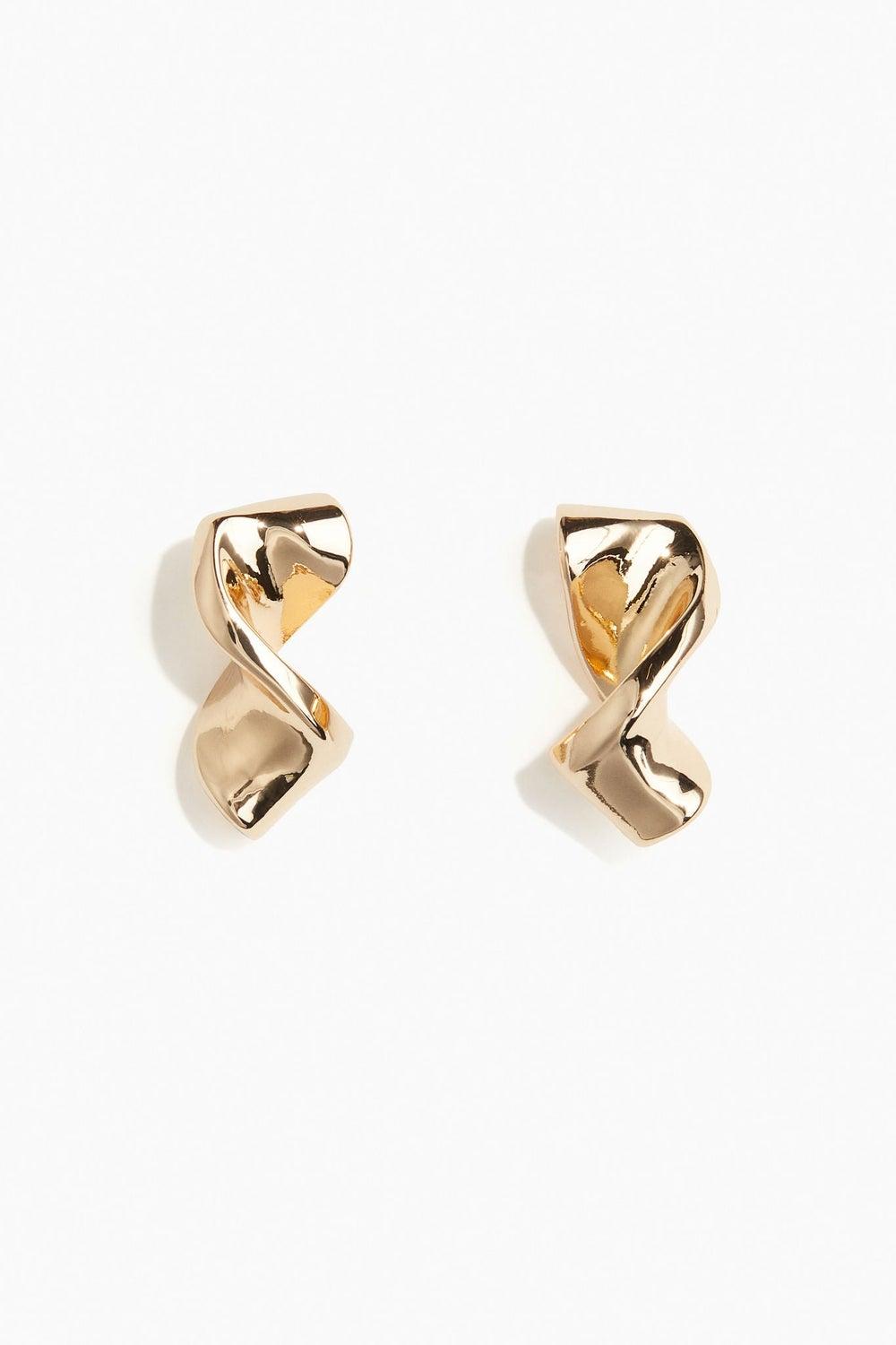 H&M Women's Twisted Gold-Tone Earrings - Image 1