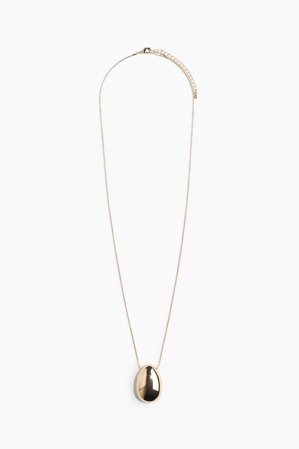 H&M Chic Elegance: Long Oval Pendant Necklace - Image 1