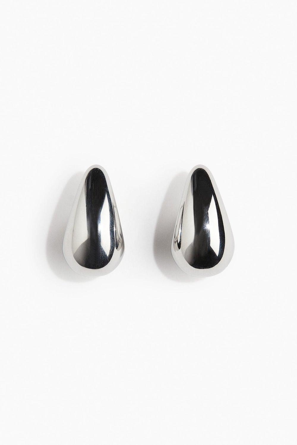 Elegant H&M Stainless Steel Dome Earrings - Image 1