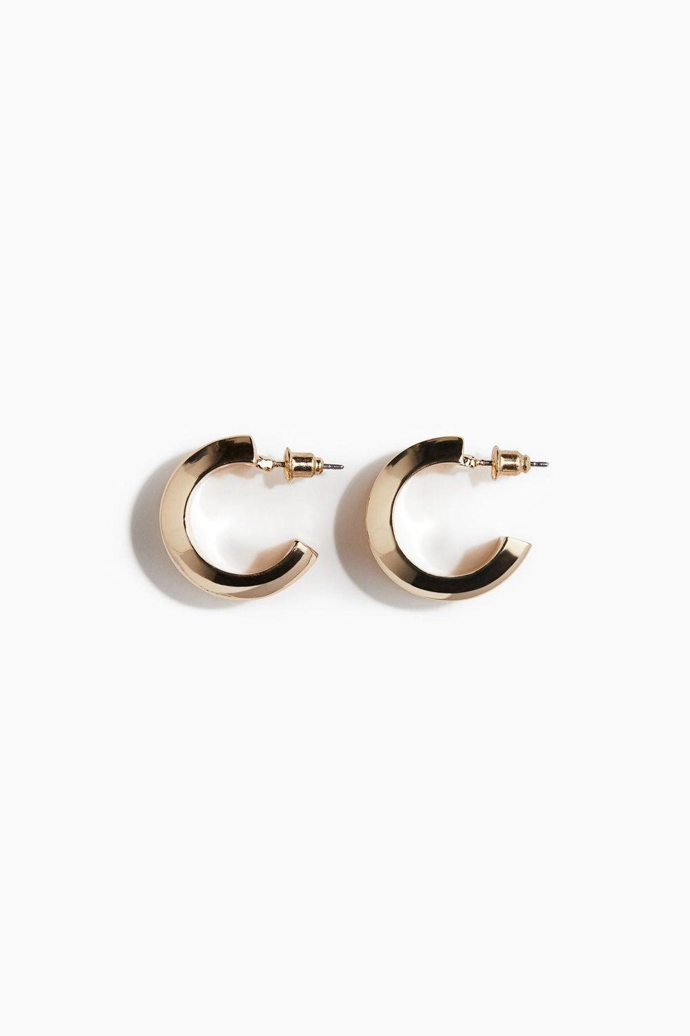 H&M Gold-Tone Wide Hoop Earrings - Everyday Elegance - Image 1