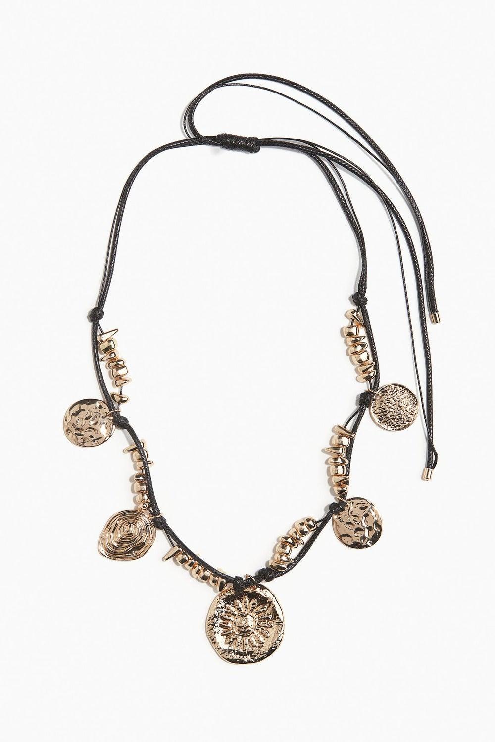 H&M Chic Double-Strand Pendant Cord Necklace - Image 1