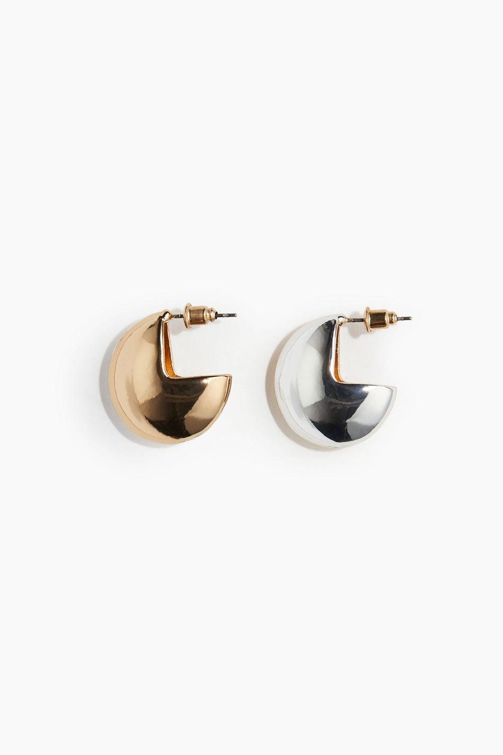 H&M Elegance Redefined: Two-Toned Dome Earrings - Image 1
