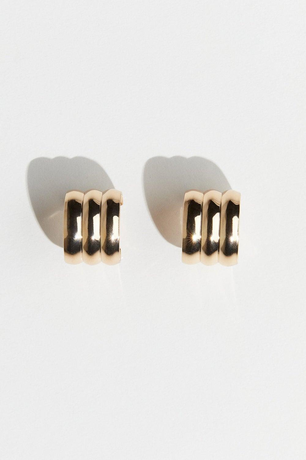 H&M Fluted Hoop Earrings - Sculptural Elegance - Image 1