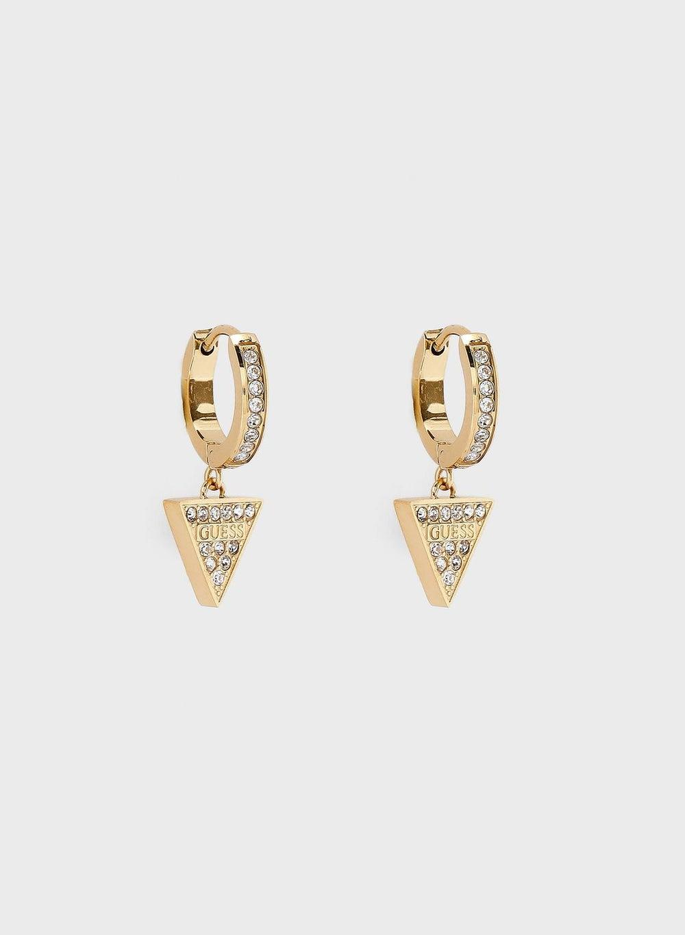 GUESS Triangle Pave Hugs Earrings: Elegance Redefined - Image 1