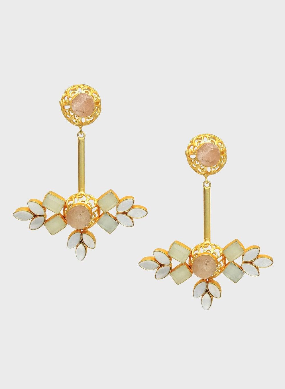 DORI Fiora Gold-Toned Embellished Drop Earrings - Image 1