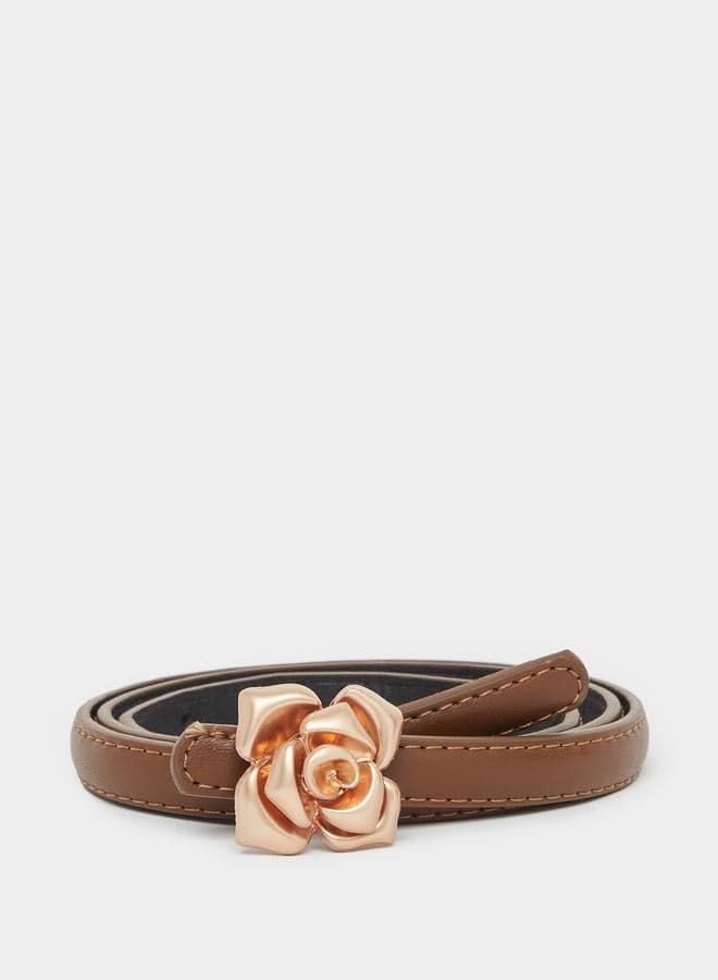 Styli Floral Metal Buckle Women's Belt – Chic Elegance - Image 1