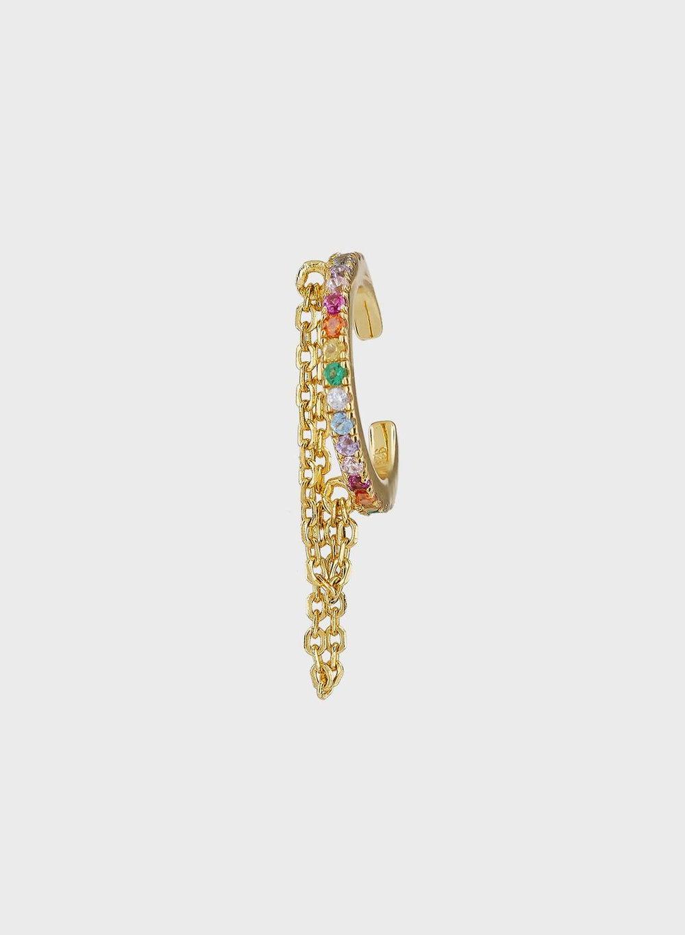 Jackie Mack Rainbow Earrings Cuff - Elegant Simplicity - Image 1