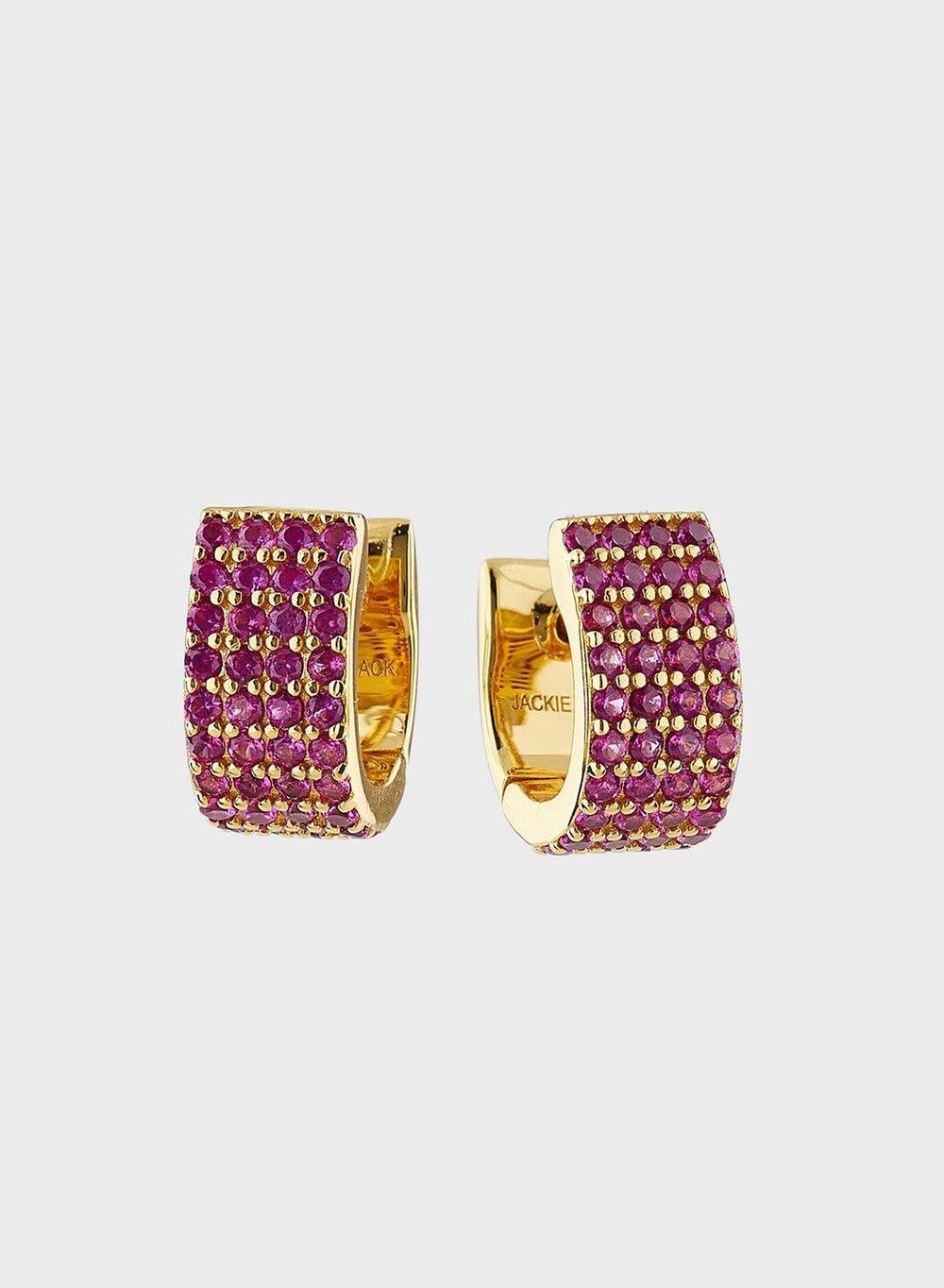 Jackie Mack Fuchsia Elegance: Polished Drop Earrings - Image 1